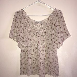FOREVER 21 Sheer Floral Top